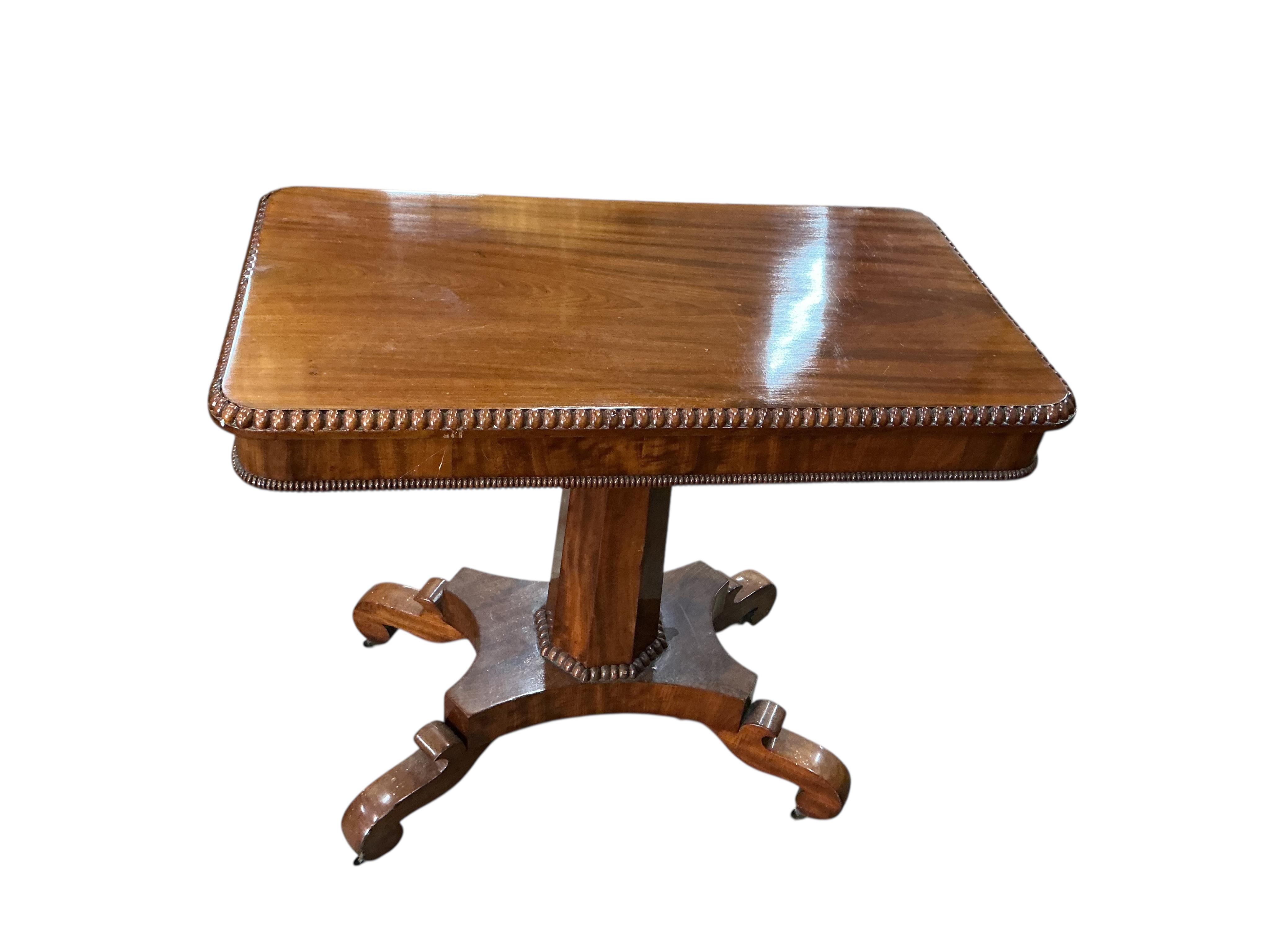 An early Victorian rectangular mahogany centre table, width 80cm, depth 46cm, height 73cm